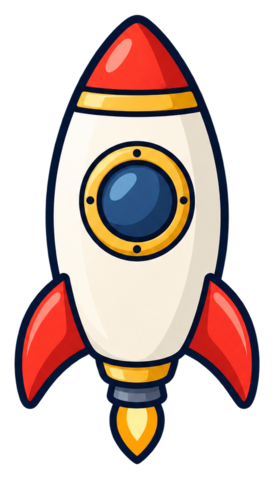 白と赤のロケット